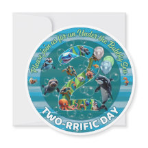 Invitaciones de cumpleaños redondos de dos días de