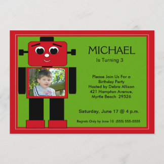 Invitaciones de cumpleaños Robot