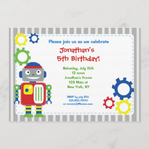 Invitaciones de cumpleaños robots