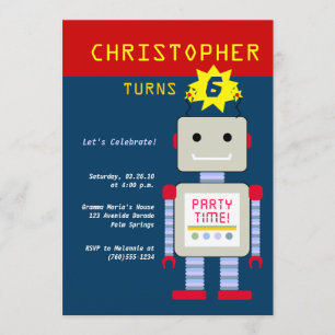 Invitaciones de cumpleaños robots