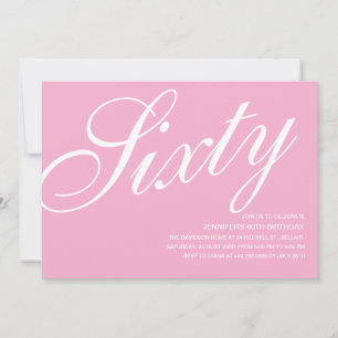 Invitaciones de cumpleaños rosado 60
