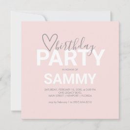 Invitaciones de cumpleaños rosado en línea