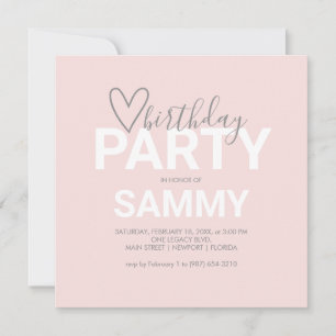 Invitaciones de cumpleaños rosado en línea