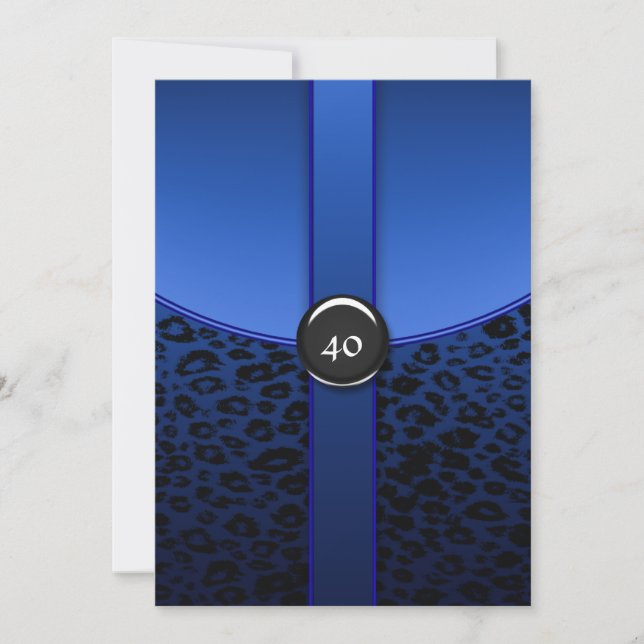 Invitaciones de cumpleaños Royal Blue Zebra (Anverso)