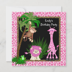 Invitaciones de cumpleaños safari en la jungla par