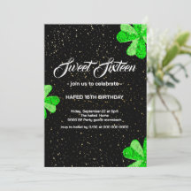 Invitaciones de cumpleaños Sweet 16 con flores en 
