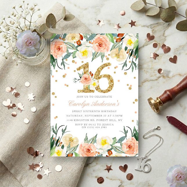 Invitaciones de cumpleaños Sweet 16 para chicas co (Subido por el creador)
