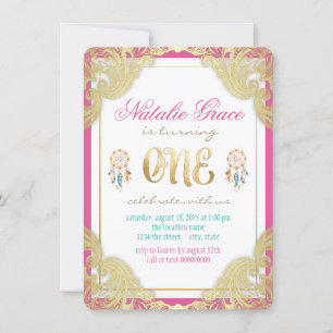 Invitaciones de cumpleaños tribal para niñas por p