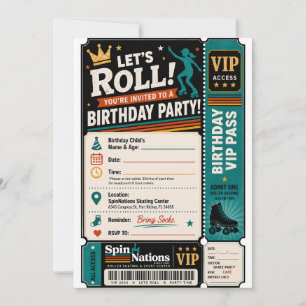 Invitaciones de cumpleaños VIP para SpinNations