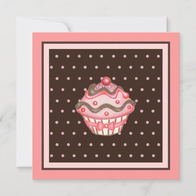 Invitaciones de Cupcake (Anverso)