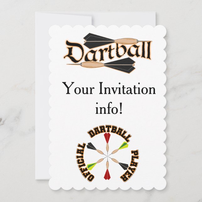 Invitaciones de Dartball (Anverso)