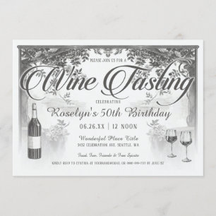 Invitaciones de degustación de vino de cosecha de 