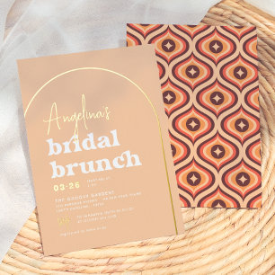 Invitaciones de desayuno nupcial con arco retro mo