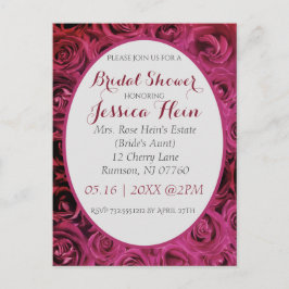 Invitaciones de Desayuno Nupcial con Rosas Rosadas