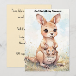 Invitaciones de descarga digital para bebé canguro