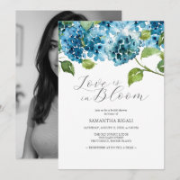 Invitaciones de Despedida de Soltera Azules con Ho