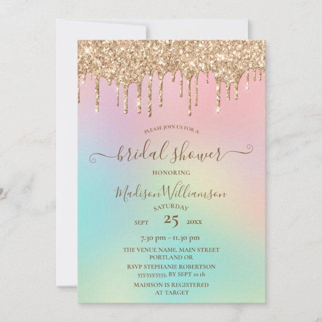 Invitaciones de Despedida de Soltera con Brillo Do (Anverso)