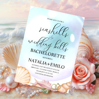 Invitaciones de Despedida de Soltera con Conchas y