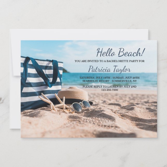 Invitaciones de Despedida de Soltera con Escena de (Anverso)