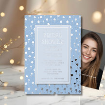 Invitaciones de Despedida de Soltera con Foil Azul