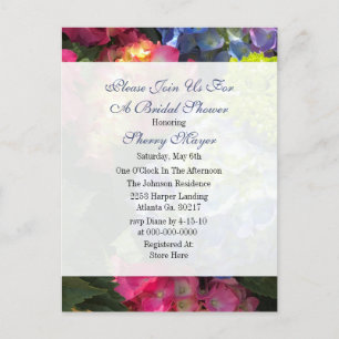 Invitaciones de Despedida de Soltera con Hortensia
