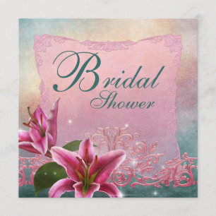 Invitaciones de Despedida de Soltera con Lirios Ro