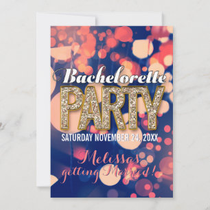 Invitaciones de despedida de soltera con luces noc