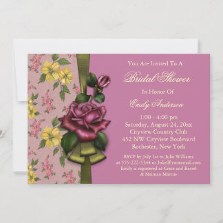 Invitaciones de Despedida de Soltera con Rosas Roj