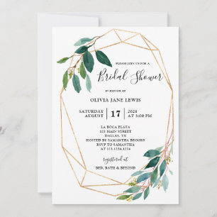 Invitaciones de Despedida de Soltera con Verde Acu