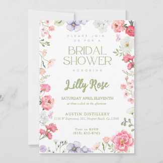 Invitaciones de Despedida de Soltera con Verdes y