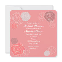 Invitaciones de Despedida de Soltera Coral Rosa Fl