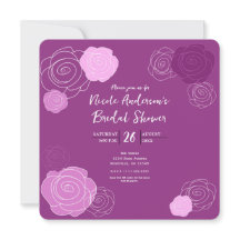 Invitaciones de Despedida de Soltera Floral Rosa P