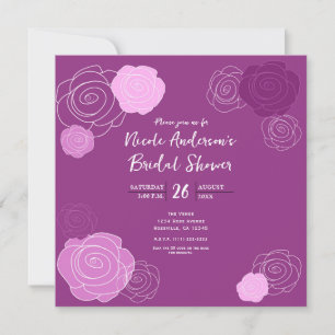 Invitaciones de Despedida de Soltera Floral Rosa P
