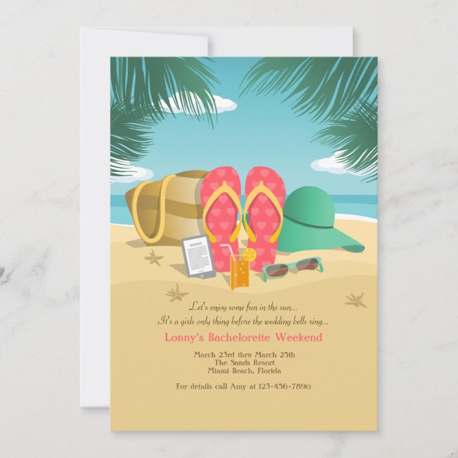Invitaciones de Despedida de Soltera para Destino  (Anverso)