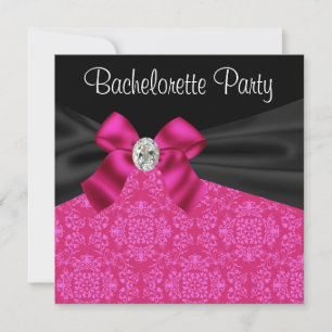 Invitaciones de despedida de soltera rosa caliente