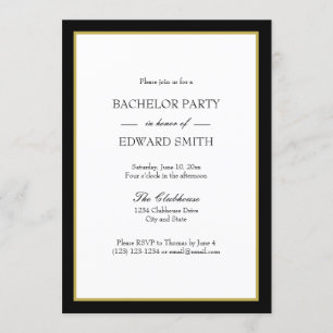 Invitaciones de despedida de soltero con borde de 