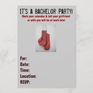 Invitaciones de Despedida de Soltero con Guantes d