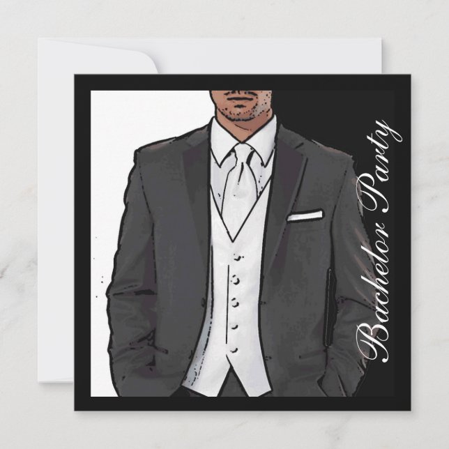 Invitaciones de despedida de soltero elegantes de  (Anverso)