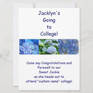 Invitaciones de Despedida Hortensias Azules