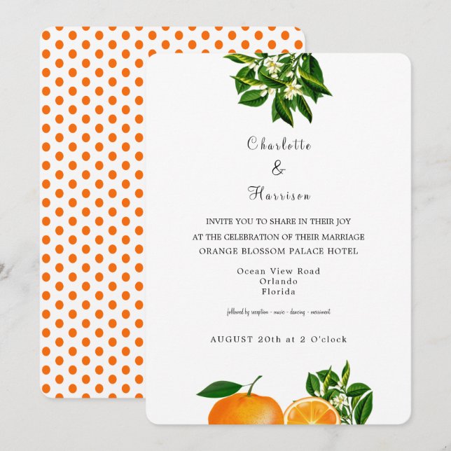 Invitaciones de destino de Boda de Florida (Anverso / Reverso)