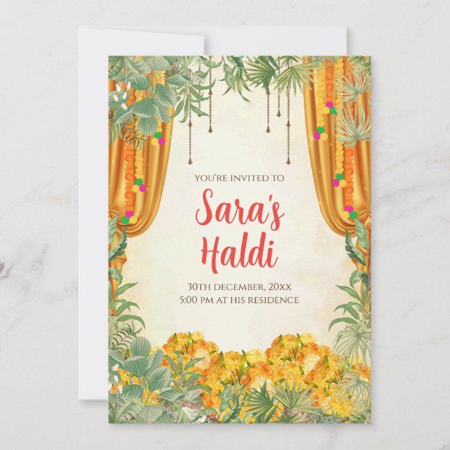 Invitaciones de Digital Haldi Boda Haldi invita (Anverso)