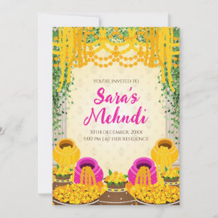 Invitaciones de Digital Mehndi como invitaciones d