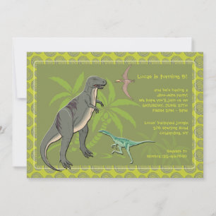 Invitaciones de dinosaurios de criaturas prehistór