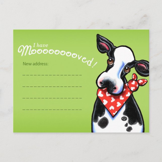 Invitaciones de dirección de cambio de vaca amoros (Anverso)