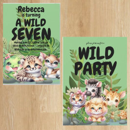 Invitaciones de dos lados de la fiesta de cumpleañ