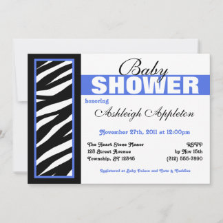 Invitaciones de ducha de bebé azul en el lado de i