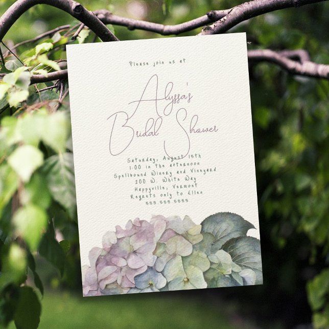 Invitaciones de ducha de flores de hortensias vint (Subido por el creador)