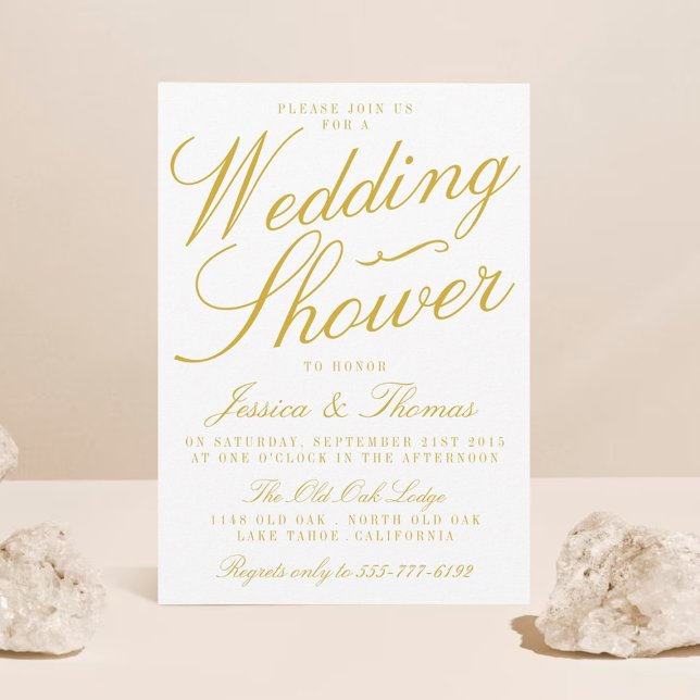 Invitaciones de ducha Fancy Gold & White Wedding (Subido por el creador)
