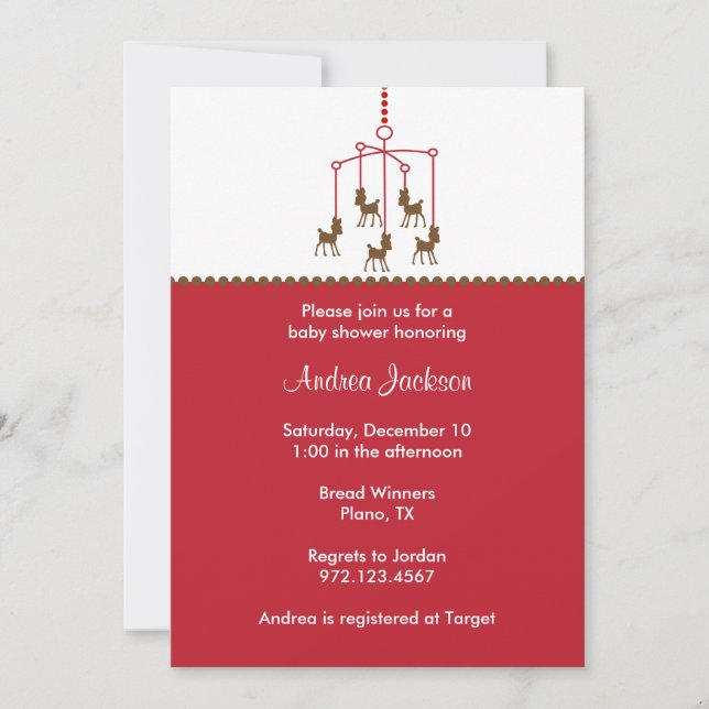 Invitaciones de ducha para bebés con dispositivo m (Anverso)