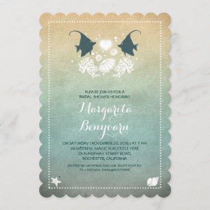 invitaciones de duchas de novias en la playa de pe